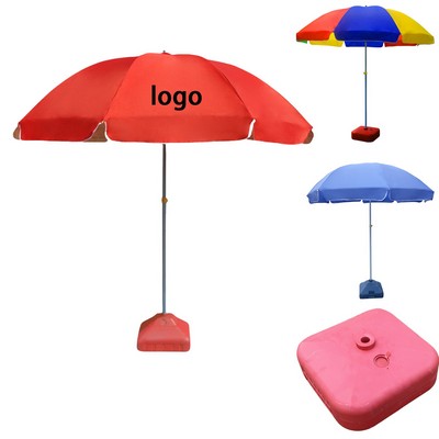 52" Outdoor Patio Umbrella - Double 210D UV Protection Fabric w/Base