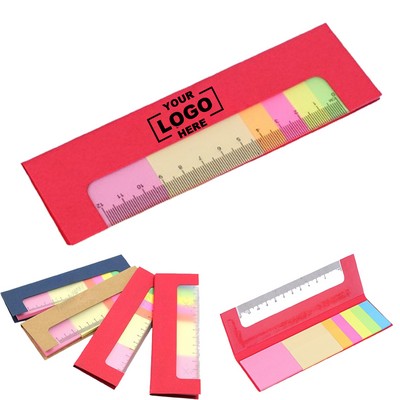 Colorful Sticky Notes With a Ruler