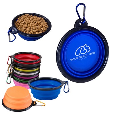 Collapsible Silicone Pet Bowl W/Carabiner