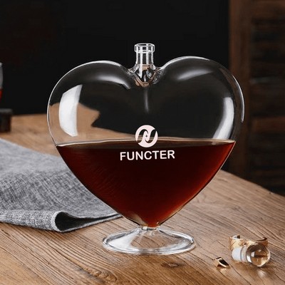 33 oz. Heart Shape Glass Wine Decanter