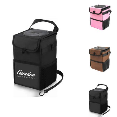 Collapsible Hanging Car Trash Can with Lid