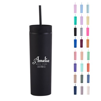 16oz Frosted Double Layer Plastic Tumbler
