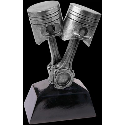 Antique Silver Piston Resin Award 9"H