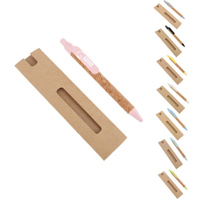 Wheat Straw Pen w/ Kraft Paper Bag