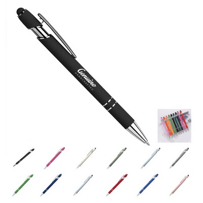 Soft Touch Rubberized Incline Aluminum Stylus Pen