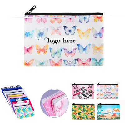Vibrant Full-Color Canvas Zip Pouch