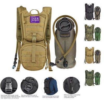 Tactical Hydration Backpack with 3L TPU Water Bladder