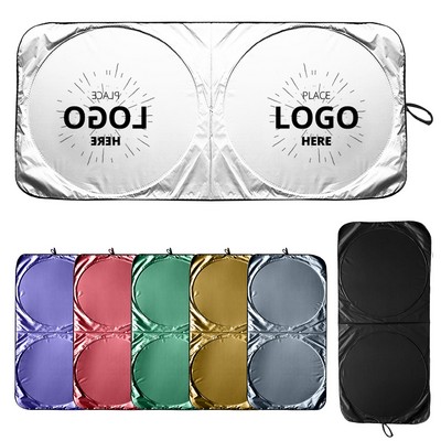 Car Windshield Sun Shade with Storage Pouch