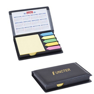 Sticky Note With Calendar With PU Leather Holder