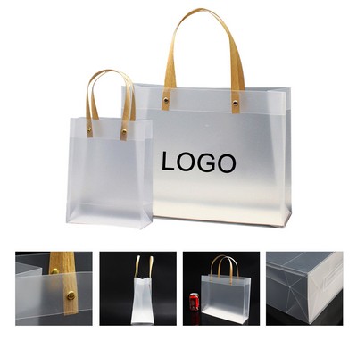 Clear plastic tote bag