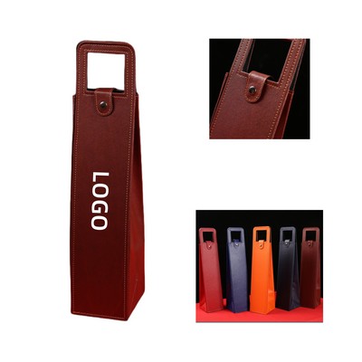 Leather Wine Tote Bag
