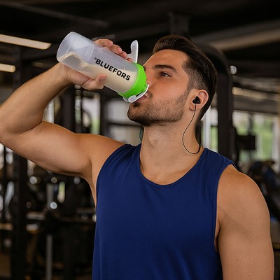 17oz Plastic Shaker Bottle with Powder Storage