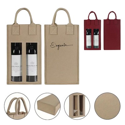 Transparent Two-Bottle Wine Tote Bag