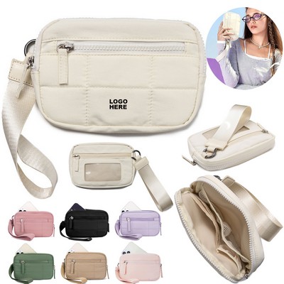 Custom Fashion Purse Women's Quilted Nylon Wristlet Wallet