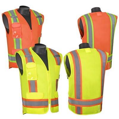 Class 2 Survayor Solid Front Mesh Back Safety Vest