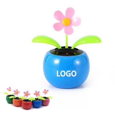 Solar Powered Dancing Flower Car Decor