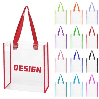 Customizable Clear Stadium Tote Bag - PVC Security Open Top, Waterproof, Compliant & Event Ready