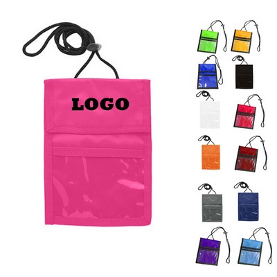 Nylon Neck Wallet Badge Holders