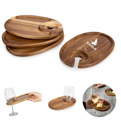 Wine Appetizer Plates Cocktail Plate with Glass Holder