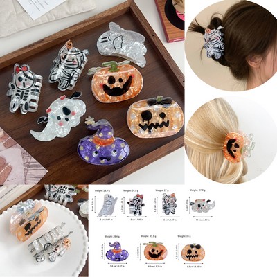 Halloween Pumpkin Ghost Hair Clips