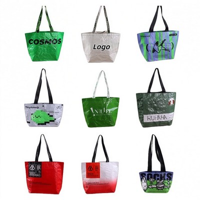 Laminated PP Woven Tote Bag with Reinforced Handles