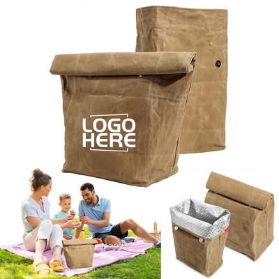 Outdoor Canvas Insulated Lunch Bag