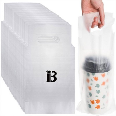 100Pcs Plastic Thickened Beverage Carry Bag