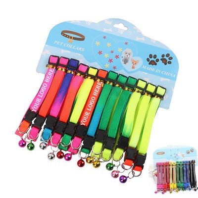 Adjustable Reflective Pet Collar Bell Cats Small Dogs