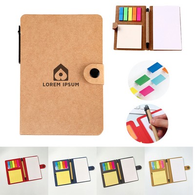 Kraft Paper Sticky Note Pad With Pen