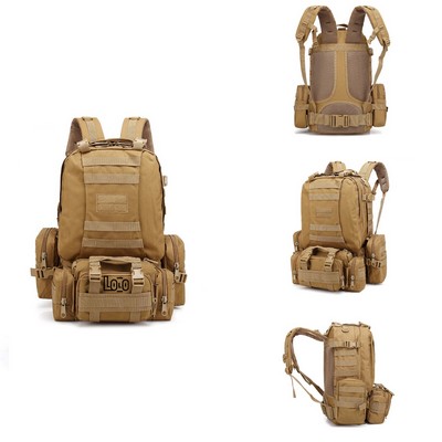Large Tactical Backpack with Side Expansion Pouches