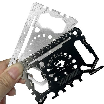 GearCard 46-in-1 Super Tool Card – Stainless Steel Multi-Tool with Hex Wrenches & Openers