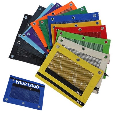 Three Ring Binder Zipper Pencil Pouch