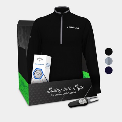 Callaway® Men's 1/4-Zip Pullover, Supersoft Golf Balls & Pitchfix® 2.5 Divot Tool Gift Set