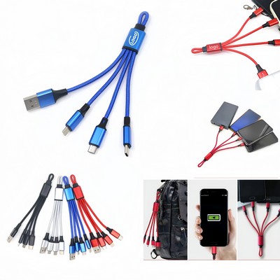Three-in-one Nylon Braided Charging Cable