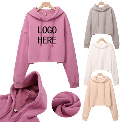 Women's Cropped Fleece Hoodie