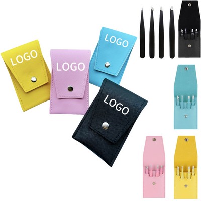 Stainless Steel Eyebrow Tweezer Set