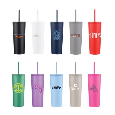 Cafe 24oz Tumbler with Leakproof Lid and Straw