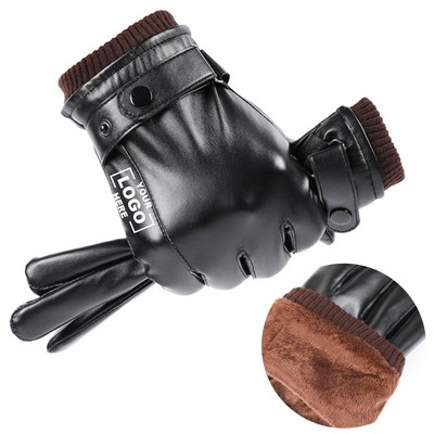 Leather Touchscreen Winter Sports Gloves