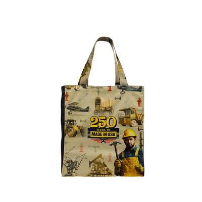 USA Union Made Full Bleed Twill Gusset Tote Bag