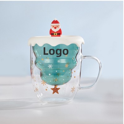 Christmas Style Double-Walled Glass Mug