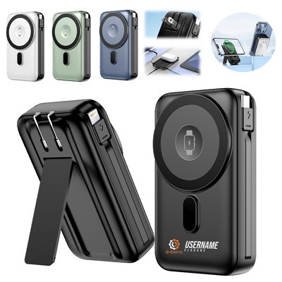 Magnetic Three-In-One Dual-Wire Fast Charging Power Bank