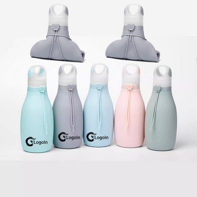 16oz Reusable Silicone Collapsible Water Bottle
