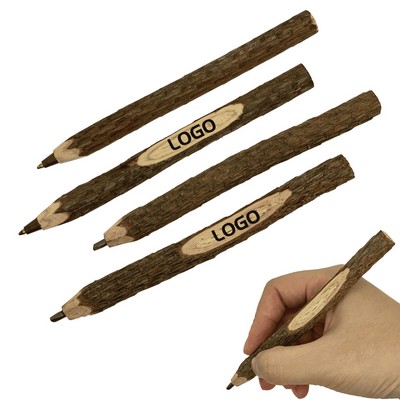 Eco Friendly Natural Bark Pen Or Pencil With Rustic Wood Finish And Custom Logo