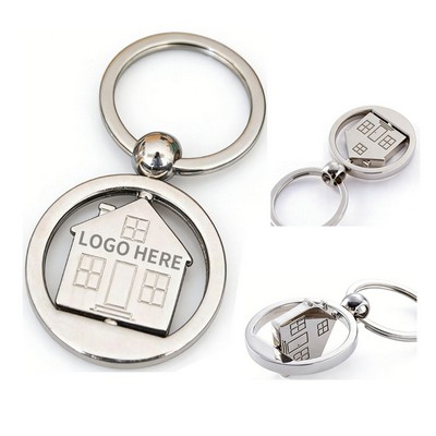 Home-Shaped Swivel Keychain