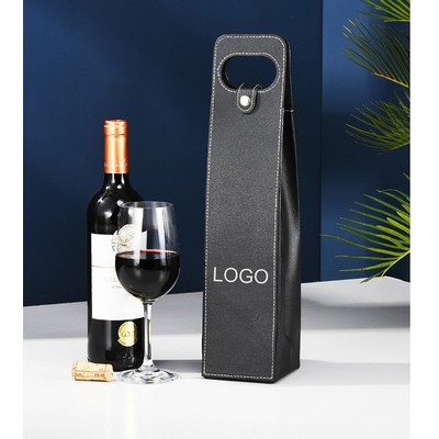Wine Tote Bag Reusable Leather Wine Carrier