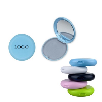 Plastic Round Retainer Case with Mirror Mouth Guard Case