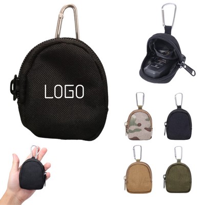 Custom Carabiner Leather Pocket Coin Purse