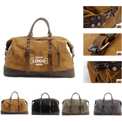 Large-Capacity Travel Luggage Casual Canvas Shoulder Crossbody Tote Bag