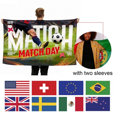 Full-color 5'x 3' Wearable Soccer Pride Body Flag