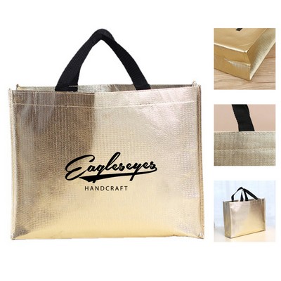 Metallic Non-Woven Shopper Tote Bag